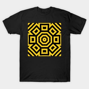 HIGHLY Visible Yellow and Black Line Kaleidoscope pattern (Seamless) 26 T-Shirt